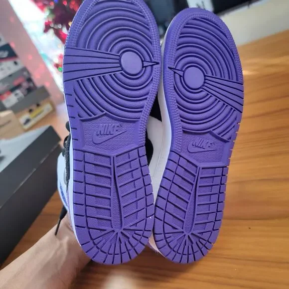 Air Jordan 1 Mid SE GS 'Varsity Purple' Sz 6Y BQ6931-105 - Picture 6 of 12